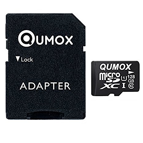 QUMOX 128GB MICRO SD MEMORY CARD CLASS 10 UHS-I 128 GB HighSpeed Write Speed 30MB/S read speed upto 80MB/S