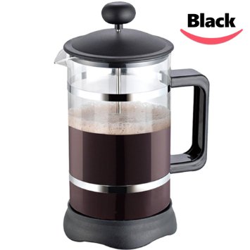 French Coffee Press Black - 34 oz Espresso and Tea Maker with Triple Filters Stainless Steel Plunger and Heat Resistant Glass - By Utopia Kitchen