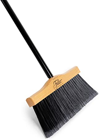 Fuller Brush Indoor/Outdoor Broom - Heavy Duty Wide Wooden Sweeper w/Long Bristles - Commercial Floor Brush for Salon, Shop, Kitchen & Garage - 12-inch Wide