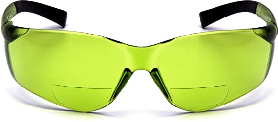 Pyramex Ztek Readers Bifocal Safety Glasses Eye Protection, Ir 1.5 Pale Green Lens, 1.5 Diopters
