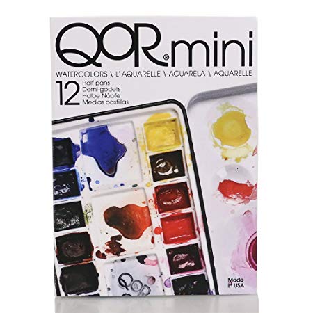 Golden QoR Watercolor, Mini Half Pan Set of 12 Colors (7000015-0), Multi