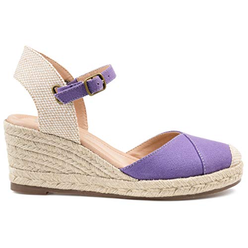 Brinley Co Comfort Womens Espadrille Ankle Strap Wedge