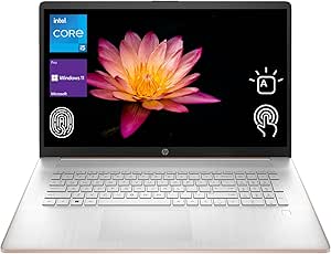 HP 2023 17t Business Professional Rose Gold Laptop, 17.3" HD  Touchscreen, Intel Core i5-1335U, 32GB RAM, 1TB SSD, Webcam, FP Reader, Backlit KB, HDMI, Wi-Fi 6, Windows 11 Pro