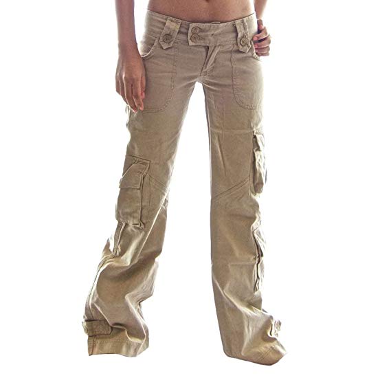 Molecule Women's Himalayan Hipsters Low Rise Flared Cargo Pants