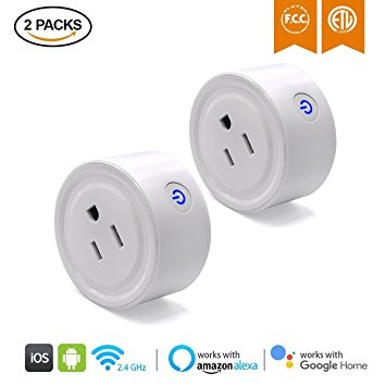 YAGALA 2 Pack WiFi Smart Plug Mini Outlet with Energy Monitoring, Works with Amazon Alexa Echo and Google Assistant