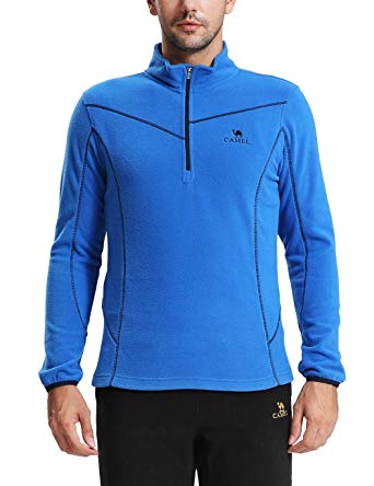 Camel Mens/Womens Zip Fleece Jacket Lightweight Polar Fleece Pullover Jacket for Fall and Winter