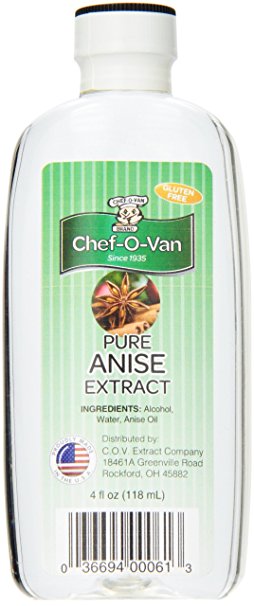 Chef-O-Van Natural-Flavoring-Extract, Pure Anise, 4 Ounce