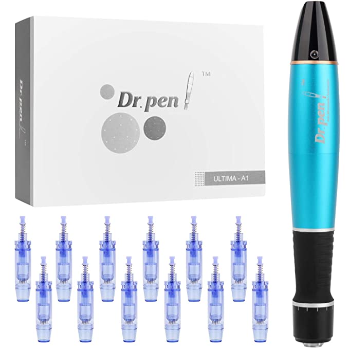 Dr. Pen Ultima A1 Professional Microneedling Pen, Wireless Electric Skin Repair Tool Kit with 12-Pin Replacement Needles Cartridges(12 PCS)
