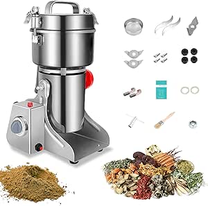 ExGizmo Electric Grain Grinder 800g,Swing Type Grain Mill Grinder 3000W,110V Stainless Steel High-Speed Spice Herb Grinder Superfine Machine Dry Cereals Pulverizer Swing Type