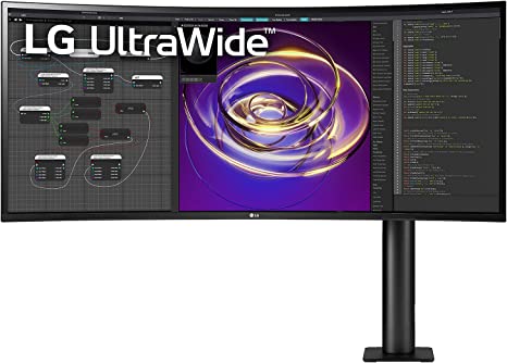 LG Electronics Curved UltraWide Monitor 34WP88CN - 34 Inch, 5ms, IPS Display, 1440p, HDR 10, USB Type-C, MaxxAudio 7W Stereo Speakers, Flicker Safe, Tilt Adjustable