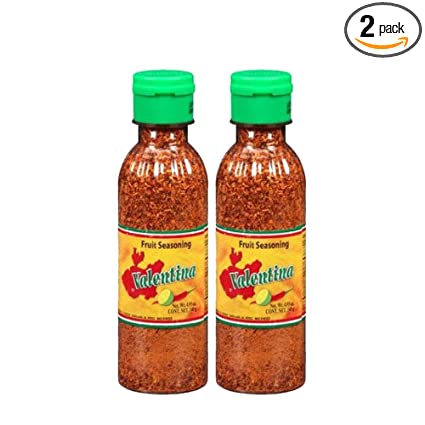 Valentina Salsa Chili Powder All Natural Fruit Dry Seasoning Salt and Lime Perfect For Fruits Chips Great With Snacks or More 4.93 Ounce Bottle Pack of 2