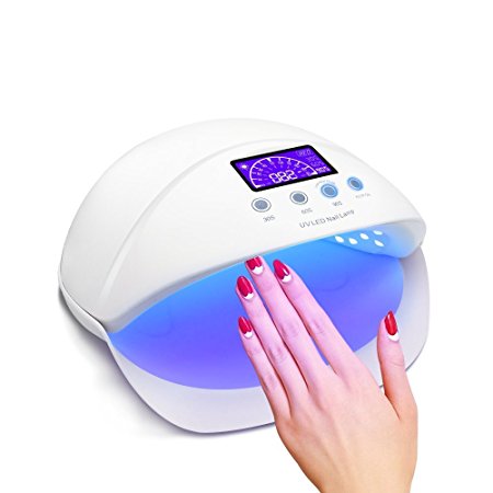 Manicurist Highly Recommended -UV Nail Lamp for Gel Nail Polish 50W Quicker Curing with Rnfrared Physical Treatment, Auto Sensor,4 Time Setting, Large Space for Salon, Personal Use, Gift