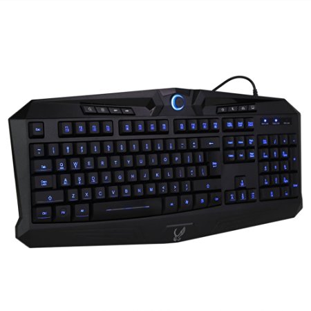 Easterntimes Cooling LED Backlit Gaming Keyboard with Blue Backlight Color and Spill-Resistant Design