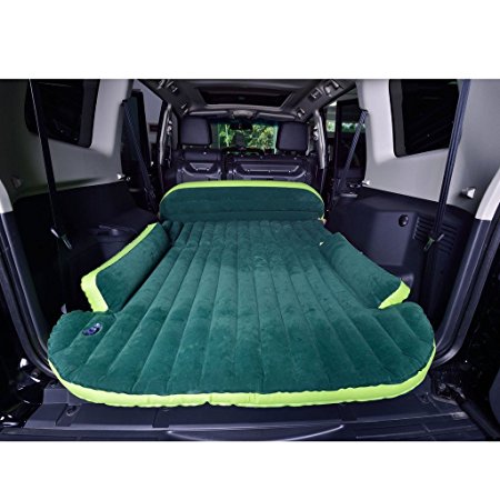 Wolfwill SUV Dedicated Mobile Cushion Extended Travel Mattress Air Bed Inflatable Thicker Back Seat (Green)