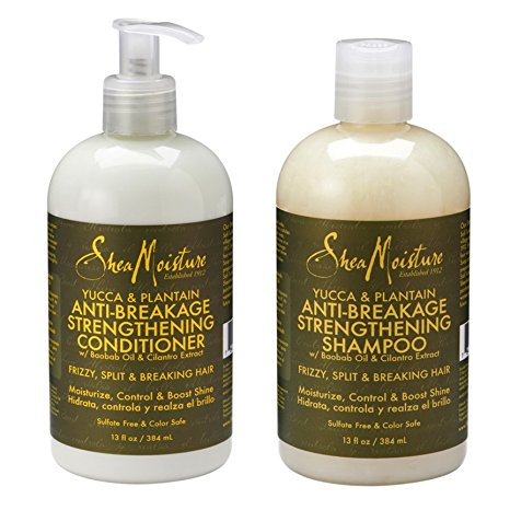 Shea Moisture Yucca and Plantain Anti-Breakage Strengthening Shampoo and Conditioner 13 Once