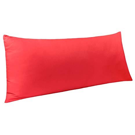 NTBAY Body Pillow Cover, Pillowcases, 100% Brushed Microfiber, Soft and Cozy, Envelope Closure, for Adults Pregnant Women, 20" x 54", Red