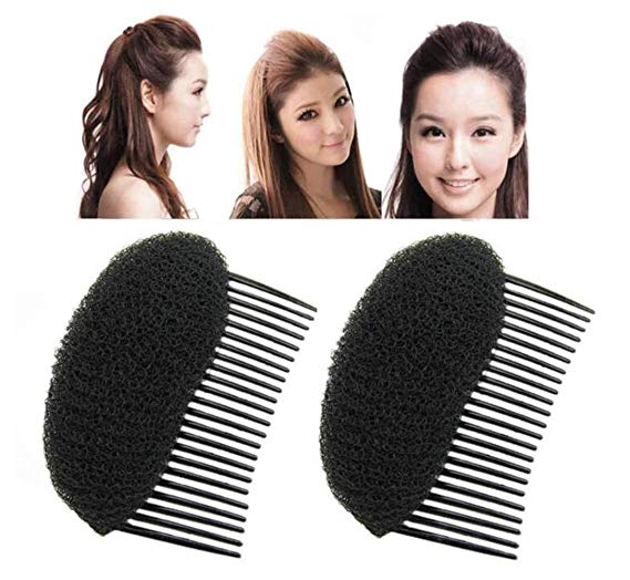 Pack of 2 Women Lady Girl Hair Styling Clip Stick Bun Maker Braid Tool Hair Accessories Charming Bump It Up Volume Inserts Do Beehive Hair Styler Hair Comb DIY Hair Beauty Tool