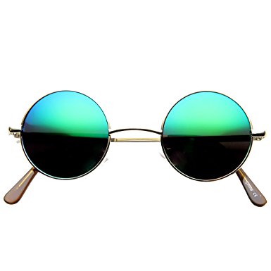 zeroUV - Lennon Style Small Round Color Mirrored Lens Circle Sunglasses