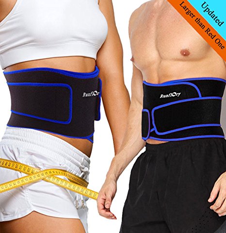 Runflory Waist Trimmer Belt Support Brace, Adjustable Lower Back Lumbar Support Straps - Weight Loss Ab Belt, Breathable Stomach Wrap Waist Trainer Cincher Girdle for Men & Women