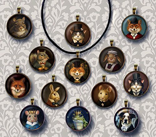 Victorian Animal Necklace - Pendant - Choker - Cat - Squirrel - Fox - Mouse - Rabbit