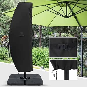 ABCCANOPY Offset Umbrella Cover for 8FT to 15FT Black