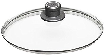 Woll Tempered Glass with Stainless Steel Rim and Vented Knob Round Lid, 12", Clear