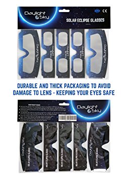 Solar Eclipse Glasses | CE and ISO Certified | Safe Solar Viewing | Flexible Paper Glasses | Family Size Pack [Protect Your Eyes]