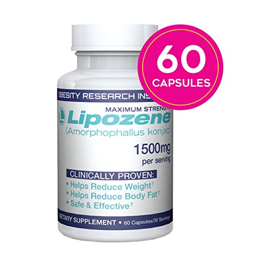 Lipozene Diet Pills - Weight Loss Supplement - Appetite Suppressant and Control - 60 Capsules - No Stimulants No Jitters