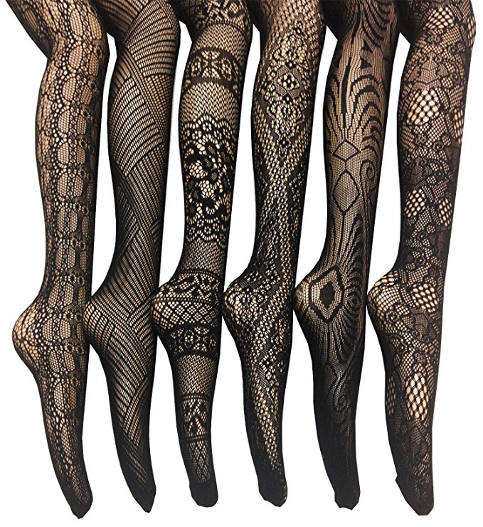 Frenchic Fishnet Lace Stocking Tights Extended Sizes (Pack of 6)