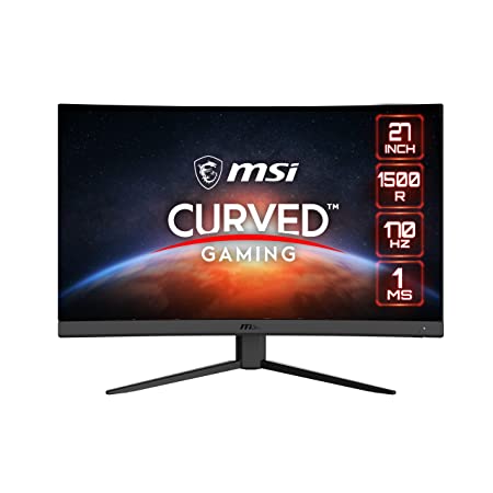 MSI G27C4 E2 Curved Gaming Monitor | 27 Inch FullHD (1920 x 1080) | 170Hz High Refresh Rate, 1ms, Wide Color Gamut | AMD FreeSync Premium Technology | Anti Glare & Less Blue Light | Frameless Design