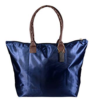 Peach Couture Womens Beach Fashion Large Travel Tote Handbag Shoulder Bag Purse Solid Navy Blue