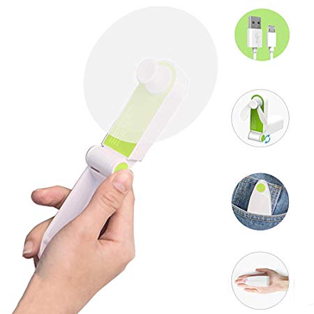 2019 Mini Handheld Fan USB Rechargeable Fans 2 Adjustable Speeds Portable Folding Fans for Home, Travel, Camping, Office, Outdoor (Handheld-Single Head)