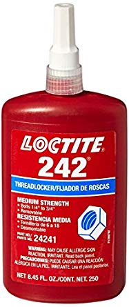 Loctite 24241 Blue 242 Medium Strength Threadlocker, 250 mL Bottle