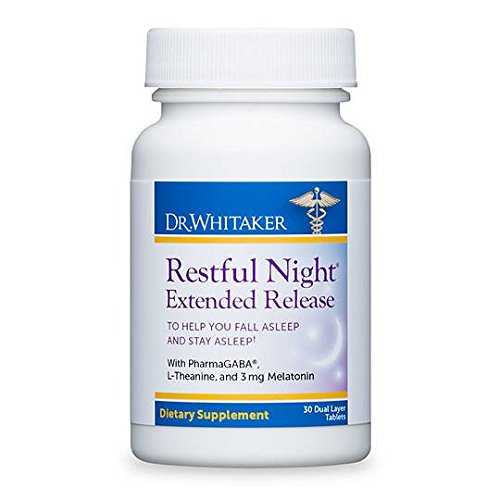 Dr. Whitaker's Restful Night Extended Release Melatonin Sleep Aid Helps You Fall Asleep and Stay Asleep Longer with Dual-Layer, Extended Release Technology, 30 Tablets (30-Day Supply)