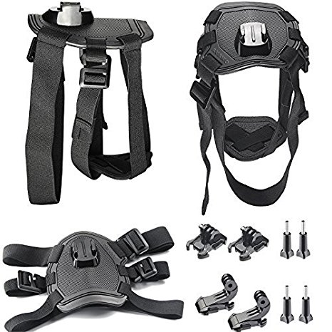 AVAWO Dog Harness and Chest Mount with for GoPro HERO 4 GoPro HERO 3/3  GoPro HERO 2 Sports Camera