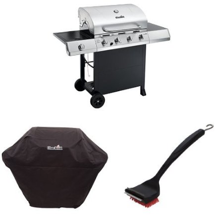 Char-Broil Classic 4-Burner Gas Grill   Cover   Brush