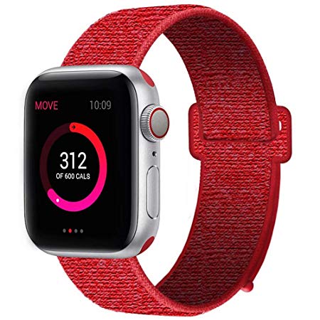 INTENY Sport Band Compatible with Apple Watch 38mm 40mm 42mm 44mm, Soft Lightweight Breathable Nylon Sport Loop, Strap Replacement for iWatch Series 4, Series 3, Series 2, Series 1