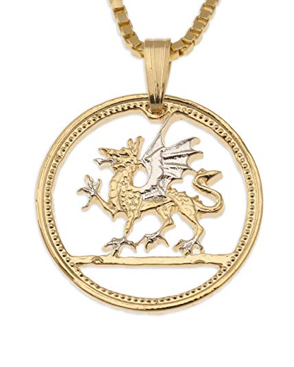 Welsh Coin Pendant & Necklace Hand Cut Welsh Coin