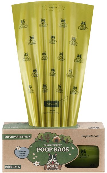 Pogi's Poop Bags - 500 Bags for Pantries - Large, Earth-Friendly, Scented, Leak-Proof Pet Waste Bags (Single Large Roll)