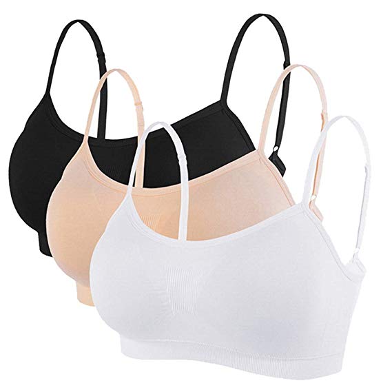 Litthing Camisole Bra Seamless Adjustable Spaghetti Straps Comfortable Daily Bra with Removable Pads