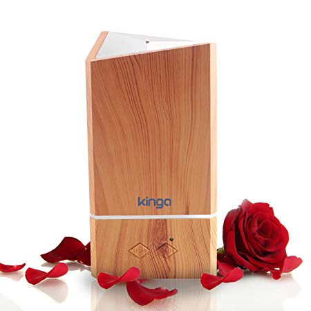 KINGA 200ML Aroma Diffuser Essential Oil Diffuser Air Purifier Humidifier Aromatherapy Ultrasonic Diffuser Classic Light Wood Grain