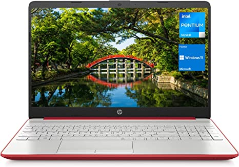 HP 15 Laptop, 15.6" HD Screen, Intel Pentium Silver N5030 Processor, 16GB RAM, 512GB SATA SSD, Webcam, Media Card Reader, RJ45, HDMI, Wi-Fi, Windows 11 Home, Scarlet Red