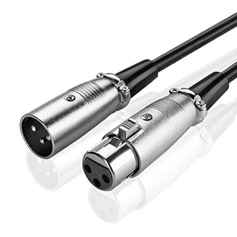 TNP Premium XLR 3 Pin Microphone Cable (3 Feet) - Male to Female XLR3F to XLR3M Connector Adapter Converter Professional Balanced Interconnect XLR Audio Wire Cord