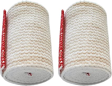 SPA SLENDER 3-inch – Sports - Hook Loop Closure – Non-Latex Bandage Elastic Wrap - Compression - Injuries - Support – 2 pcs Washable 3 inches Wide Elastic Bandage – up to 15 ft Stretched…
