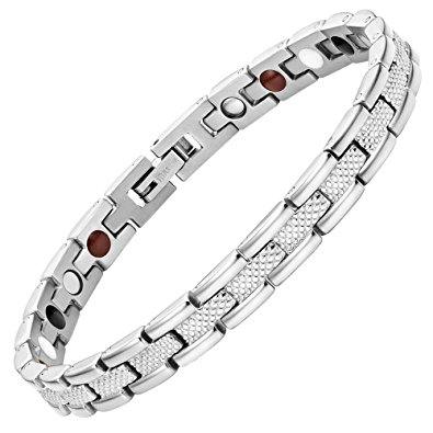 Womens Strong 4 Element Titanium Magnetic Therapy Bracelet for Arthritis Pain Relief Size Adjusting Tool and Gift Box Included By Willis Judd