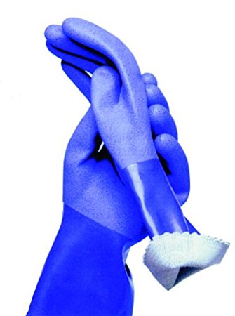 True Blues Reusable Vinyl Household Gloves, 2 Pack (Blue, Small)