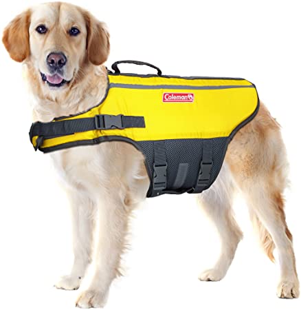 Coleman Dog Life Jacket Vest for Flotation in Pool Boat Beach Lake