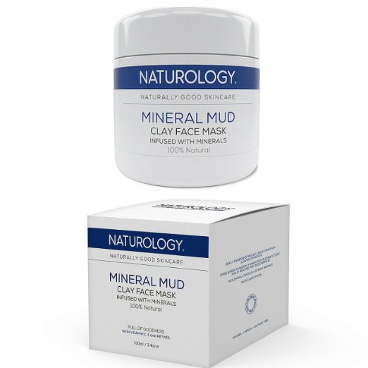 Naturology The Best Face Mask Made From Dead Sea Clay & Minerals -100% Natural & Organic Facial Treatment Suitable For All Skin Types Rejuvenates & Restores Healthy Complexions