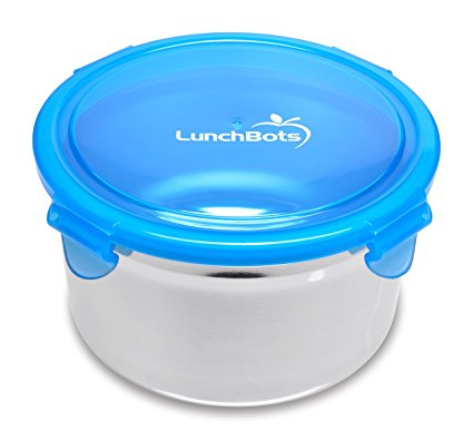 LunchBots Clicks Stainless Steel Food Container (4 Cup) - Leak-Proof Lunch Container for Large Salads and Leftovers - Eco-Friendly, Dishwasher Safe and BPA-Free
