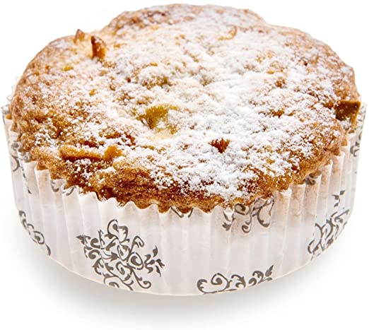 Panificio Premium 3.2-inch, 4 oz Baking Cups: Regular-Ridged Round Paper Baking Cups Perfect for Muffins, Cupcakes or Mini Snacks - Vintage Floral Design - Disposable and Recyclable - 200-CT